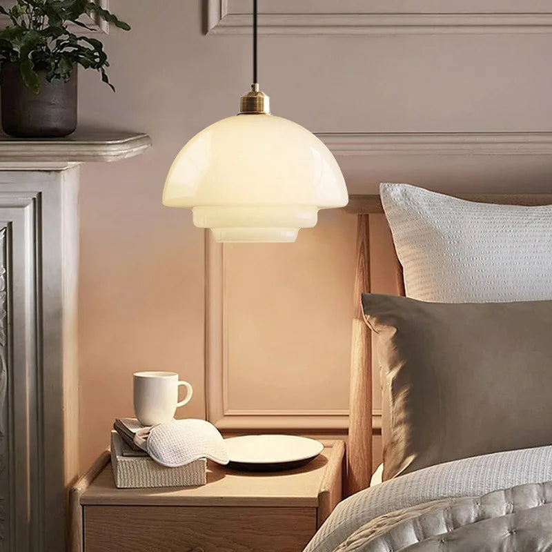 lampe suspendue en verre led moderne nordique décorative - vue 4 sur 9