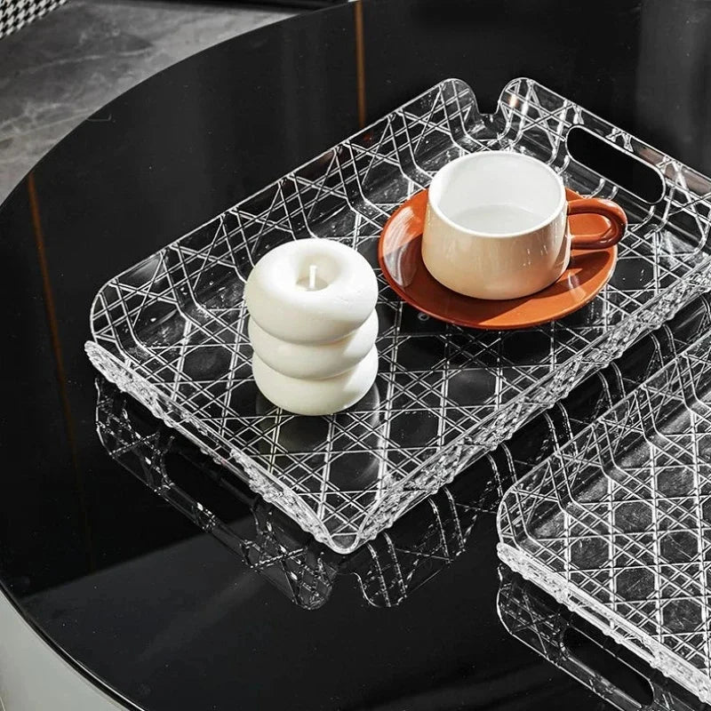 plateau en acrylique luxe pour rangement et décoration