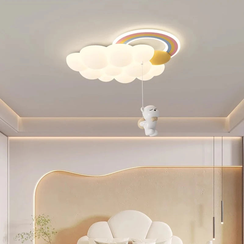 plafonnier led nuage arc-en-ciel pour chambre enfant - vue 6 sur 10