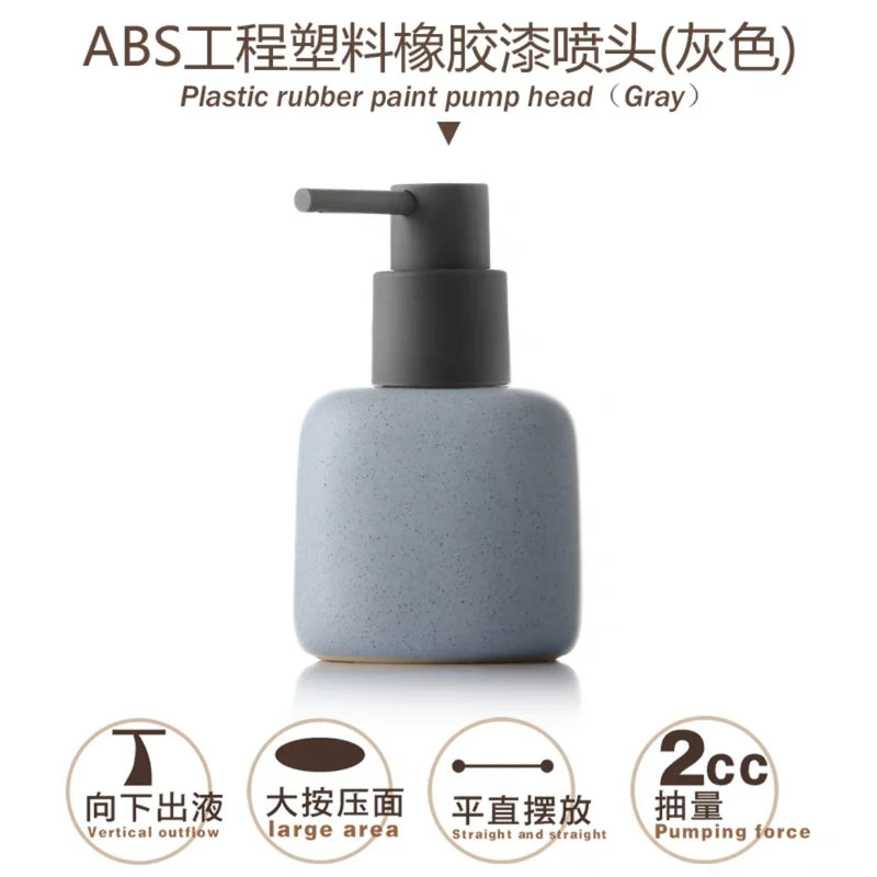 bouteille en céramique pour savon et gel douche portable