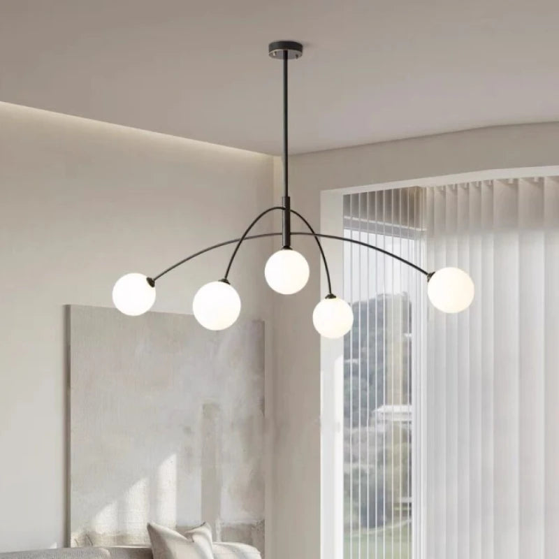 lustre moderne en verre design lampe à led de luxe pour décoration intérieure - vue 5 sur 14