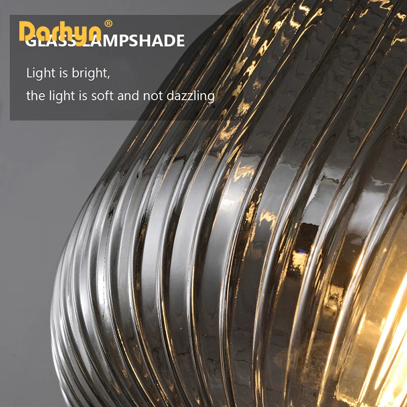 lustre rétro led en verre pour décoration intérieure