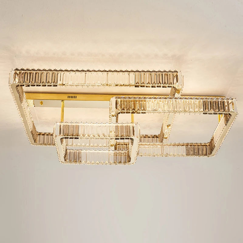 plafonnier Salon de luxe Smart Led moderne Hall brillant K9 cristal éclairage à la maison décoratifs - vue 4 sur 13