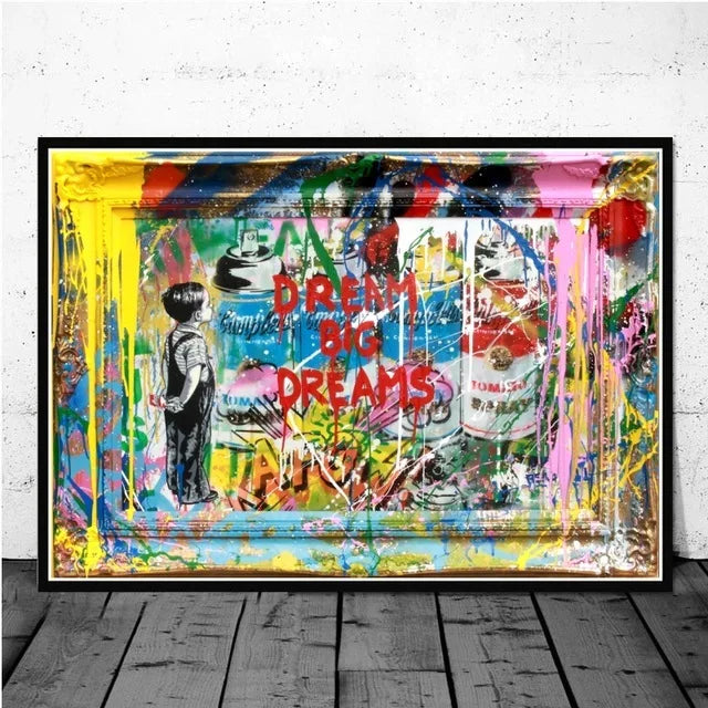 peinture murale abstraite graffiti art singe drôle décoration moderne