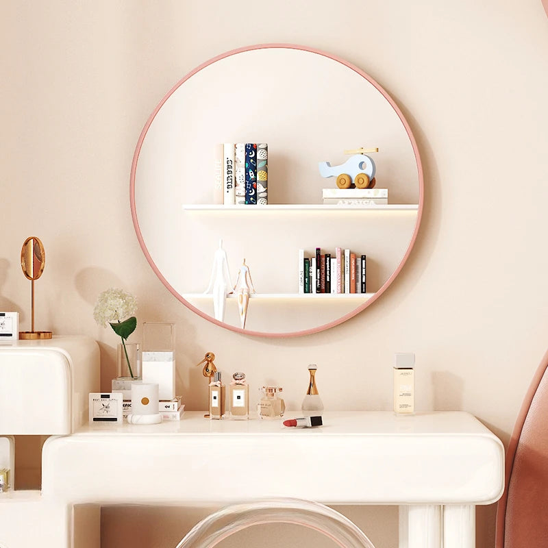 miroir décoratif nordique rond pour salle de bain - vue 2 sur 8