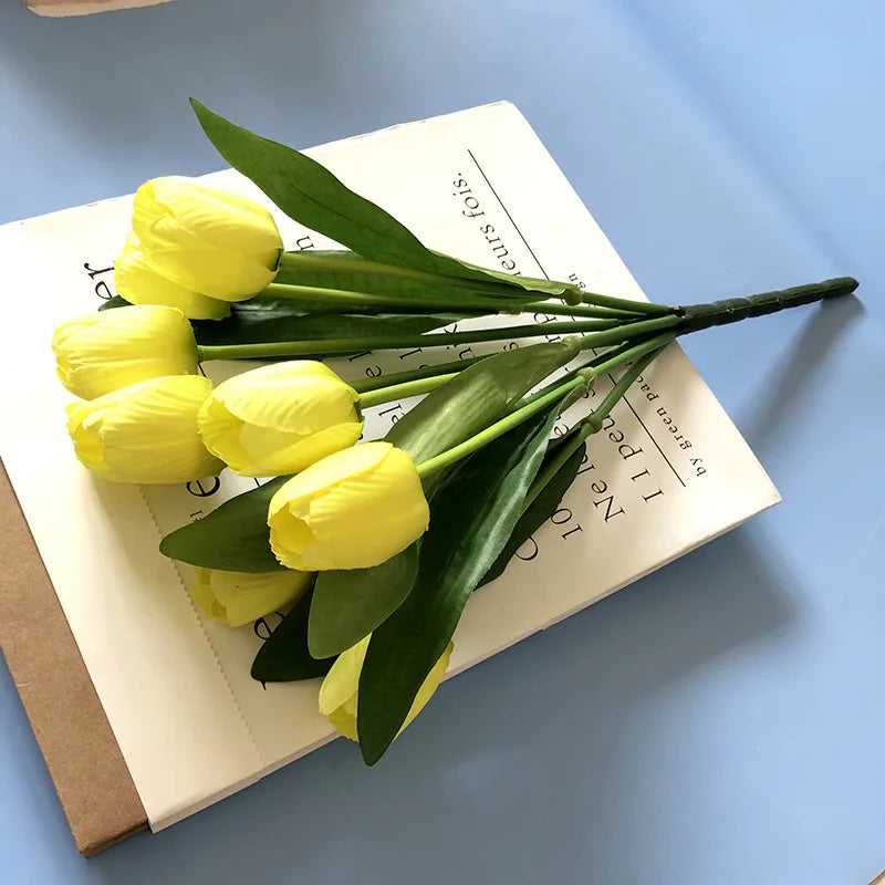 bouquet de tulipes artificielles pour mariage et décoration intérieure - vue 4 sur 11