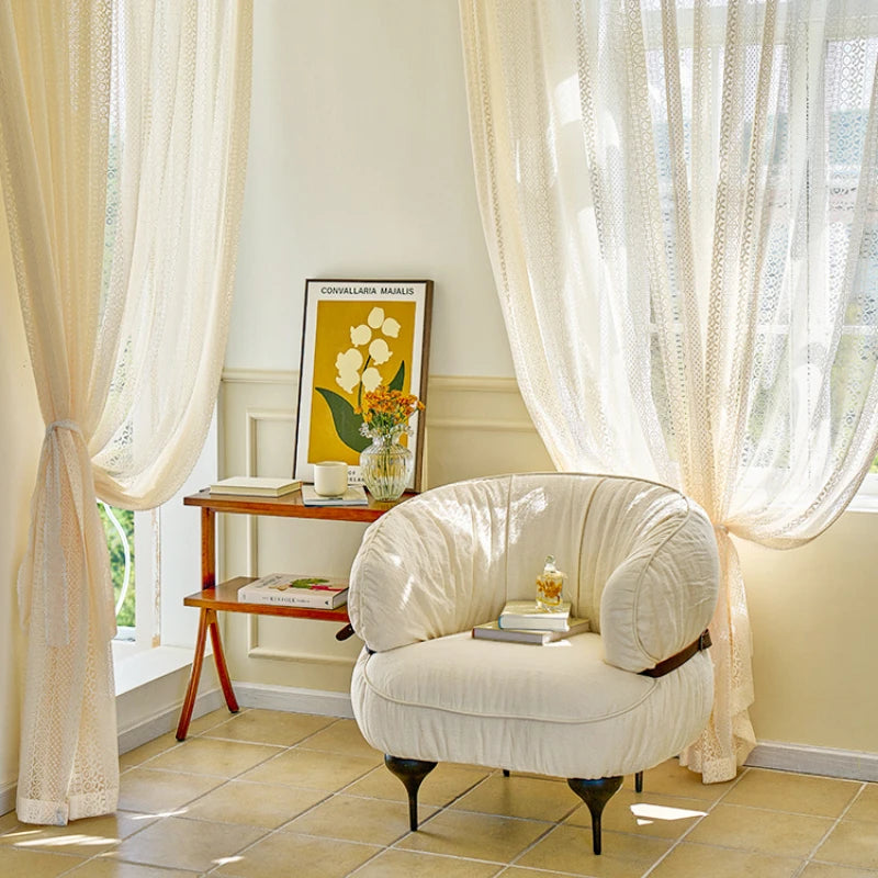 Voilage dentelle style classique léger pour salon chambre - vue 5 sur 12