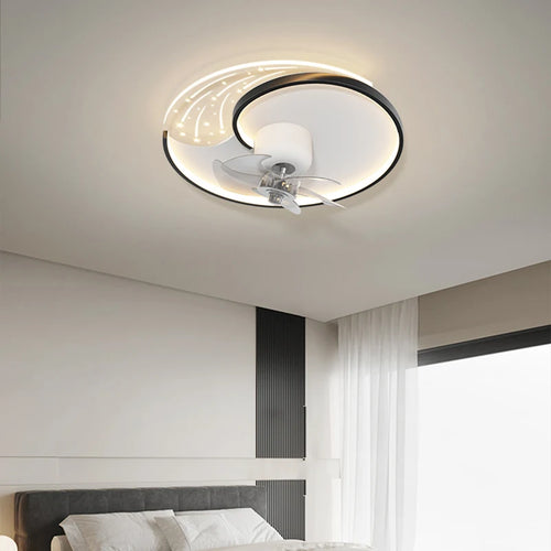plafonnier moderne avec ventilateur et éclairage intelligent mobile
