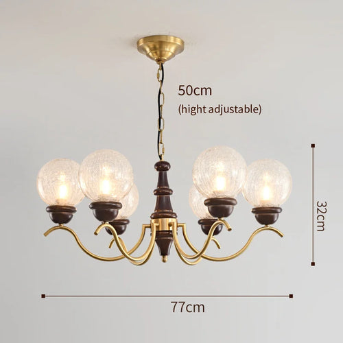 Lustre Luxe cuivre LED verre rond salon chambre décor intérieur salle à manger - vue 9 sur 12