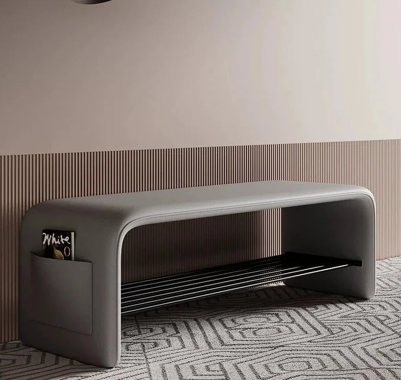 Doorway Shoe-changing Stool, Shoe Cabinet Storage, Two-purpose All-in-one Stool, Bedroom Simple Bedside Bench for Sitting - vue 11 sur 11