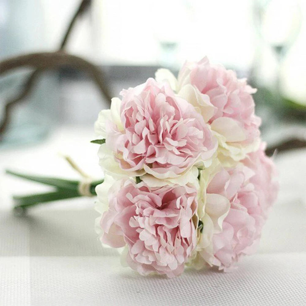 lot de 5 pivoines artificielles pour décorations élégantes et mariage - vue 12 sur 12