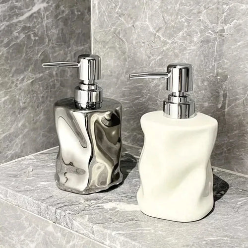 bouteille de lotion céramique distributeur pour gel douche et savon - vue 2 sur 6
