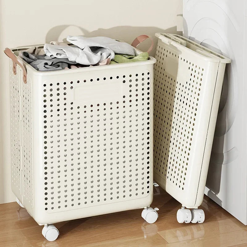 Dirty clothes basket, folding multifunctional handheld dirty clothes basket, large capacity collection basket, storage basket - vue 1 sur 8