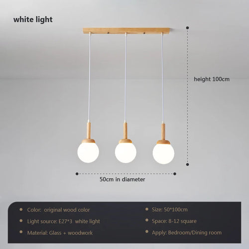Suspension nordique atmosphérique chinoise à trois têtes salle à manger salle à manger moderne simple bar personnalisé créatif cuisine lumière - vue 14 sur 15