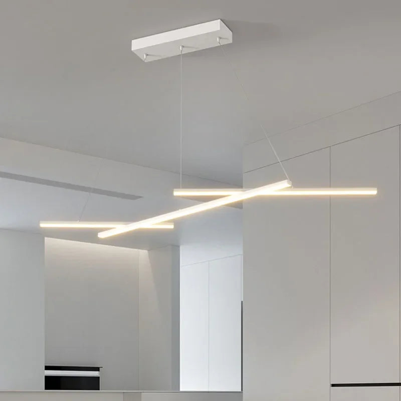 suspension led moderne minimaliste en fer art ligne - vue 4 sur 8