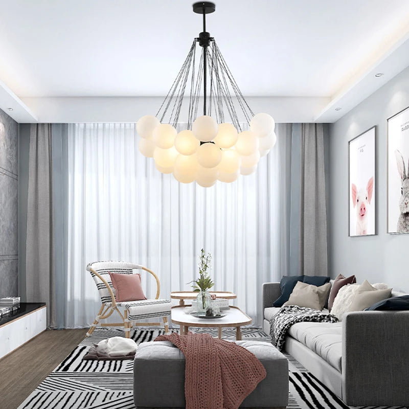 suspension en verre nordique design pour décoration intérieure luxe - vue 4 sur 10
