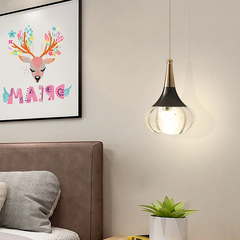 lustre de chevet de luxe en cristal suspendu à tête unique - vue 6 sur 11