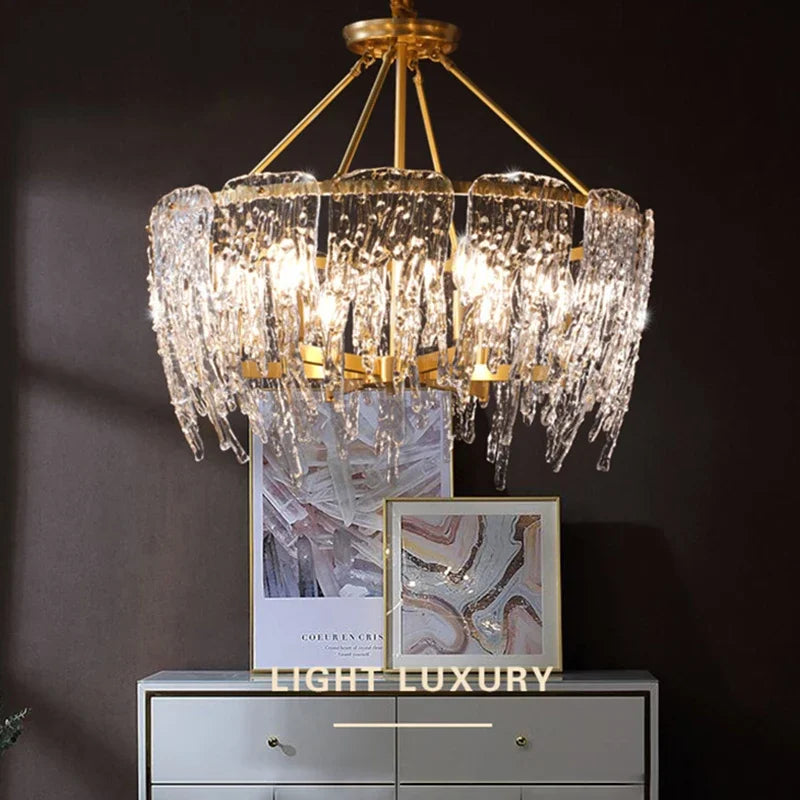 lustre led en cristal design moderne pour décoration intérieure - vue 5 sur 7