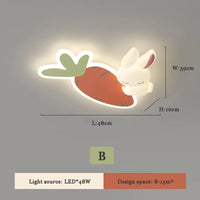Mignon enfants chambre plafonniers LED blanc lapin lumière Simple dessin animé princesse chambre petite fille chambre décor plafonniers