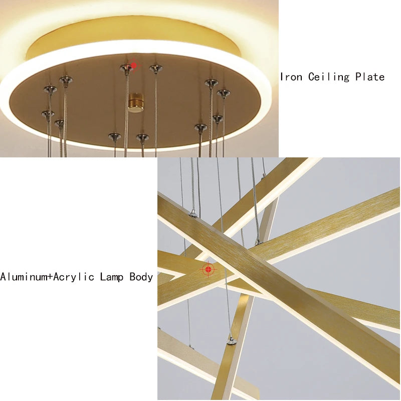 plafonnier led en aluminium 	 design décoratif - vue 6 sur 10