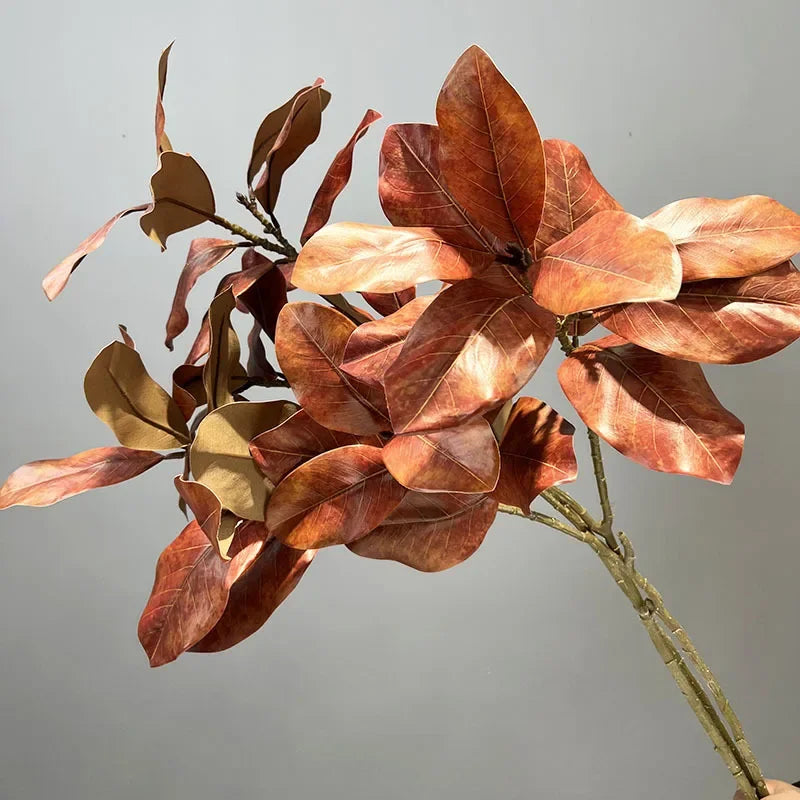 plantes vertes artificielles décoration jardin branche de magnolia - vue 3 sur 7