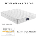 Spring core mattress, 7 zones cold foam mattress, pocket Spring Bay, 160x200cm, 100% Oeko-Tex tested microfas