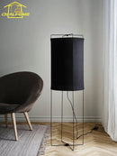Minimalist Japanese wabi-sabi fabric floor lamp for indoor use