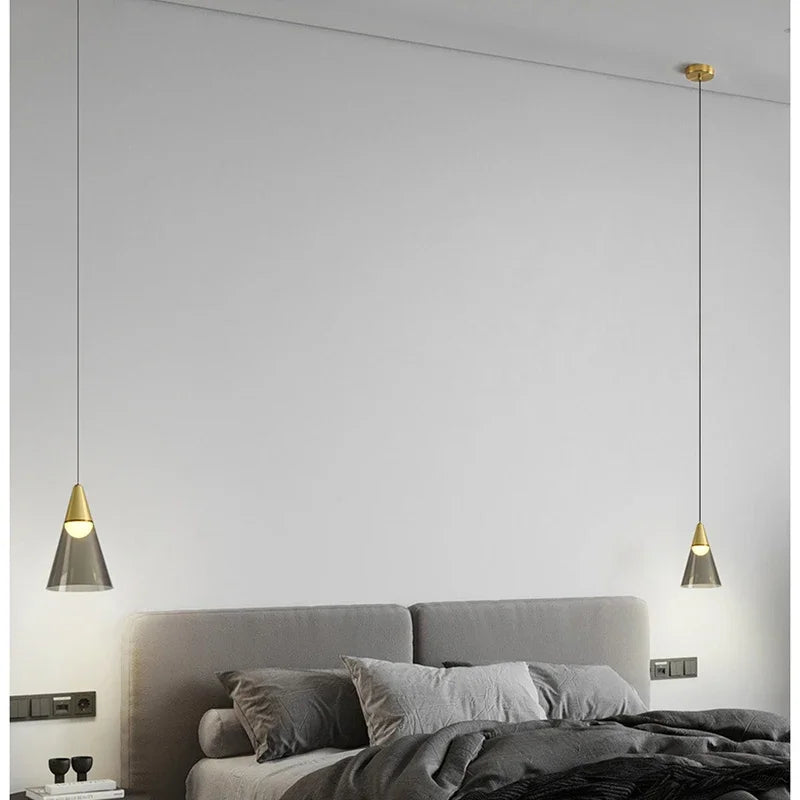 Lamp Modern Pendant Light, 1-Light Gold LED Pendant Light Fixture For Kitchen Island Bedroom Hallway Dining Room Living Room Ca - vue 3 sur 10