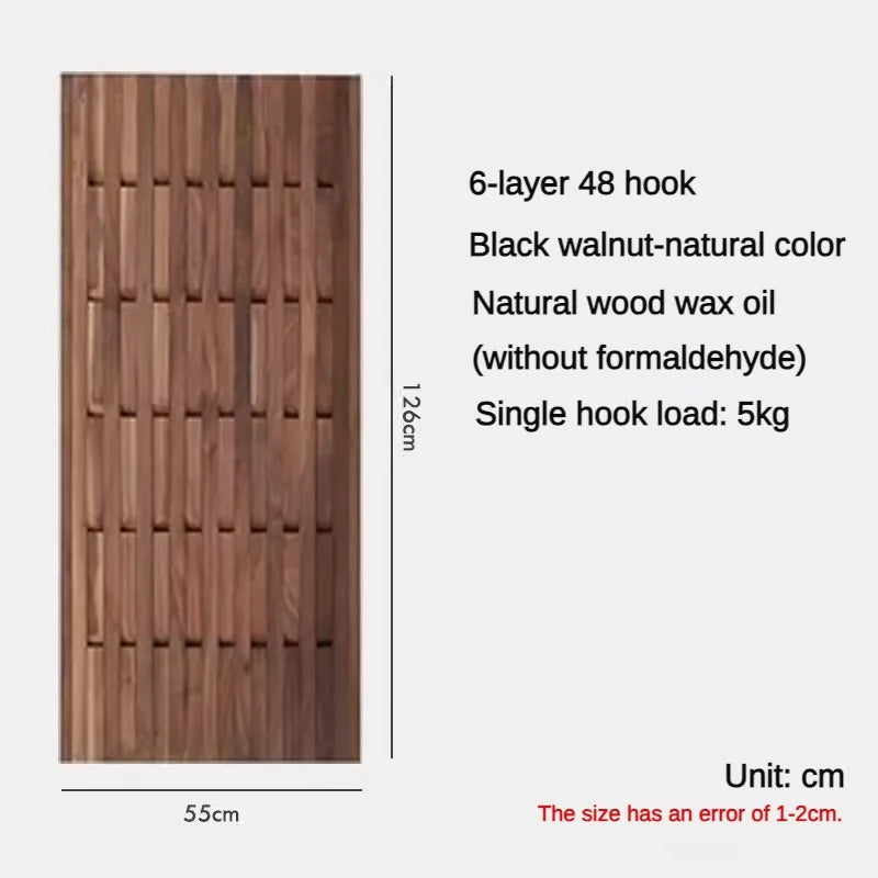 porte-manteau mural en bois pour vêtements et clés - vue 17 sur 18