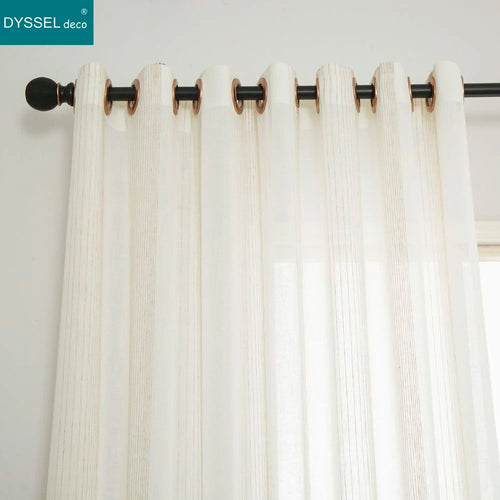Voilage rideau rayures style americain salon chambre moderne - vue 5 sur 6