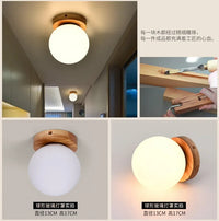 Nordic style minimalist solid wood solar ceiling light