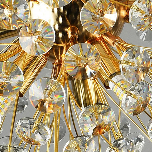 lustre led en cristal clair pissenlit pour hôtel belle déco