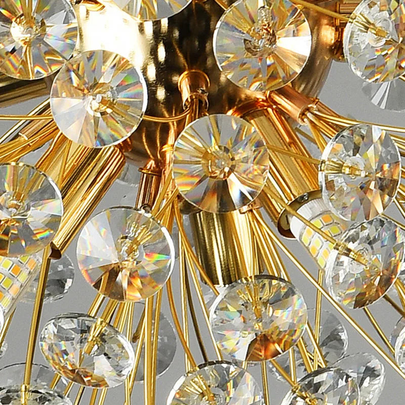 lustre rond à led en cristal pissenlit décoration élégante et lumineuse - vue 6 sur 12
