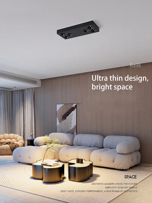 Brgt surface-mounted aluminium cob LED spotlight for modern interiors - vue 3 sur 8