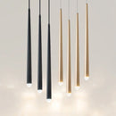 suspension conique en tube long en acrylique et cuivre pour bar et magasin