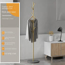 Floor To Floor Bedroom Light Luxury Rock Plate Base Metal Hanger, Marble Scarf and Bag Rack for Entering The Home Coat Rack