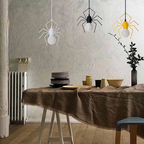 Suspension rétro nordiques petit fer homme araignée lampe suspendue lumière d'escalade LED pour Loft chambre d'enfants café Bar