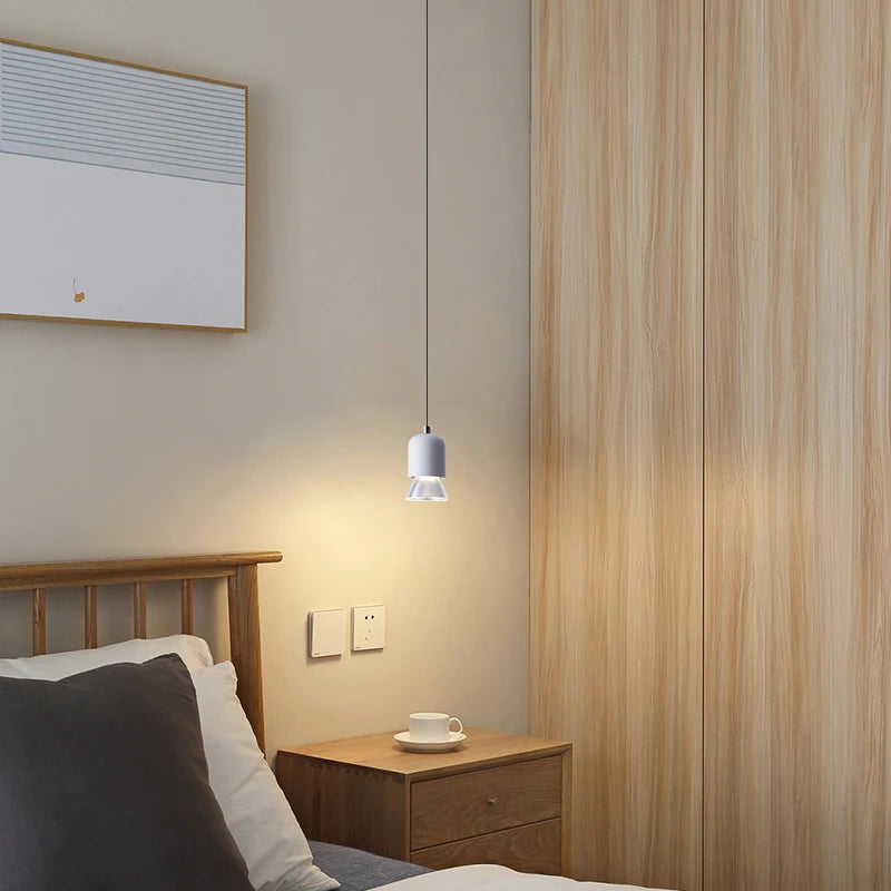 Suspension Led En Aluminium Chambre Chevet Projecteur 7W COB - vue 4 sur 11