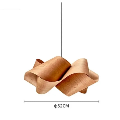 Vintage Chinese style bamboo and wood pendant LED light for bedroom, living room or dining table - vue 14 sur 19