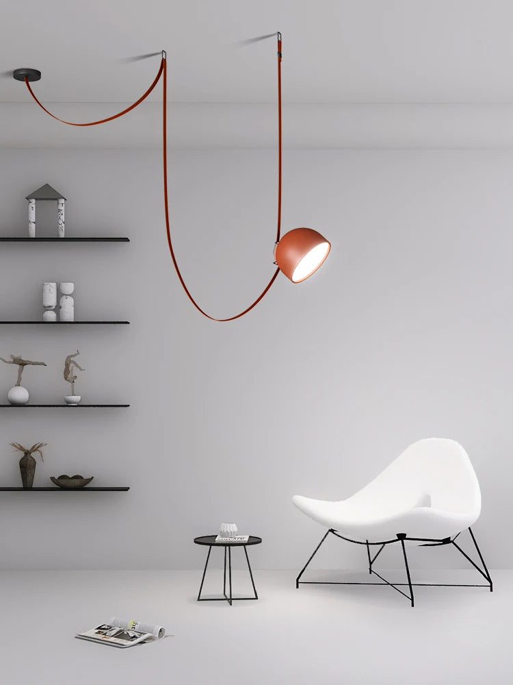 lustre led artistique en forme de ceinture pour intérieur - vue 3 sur 9