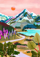 Colourful abstract landscape posters for modern decor