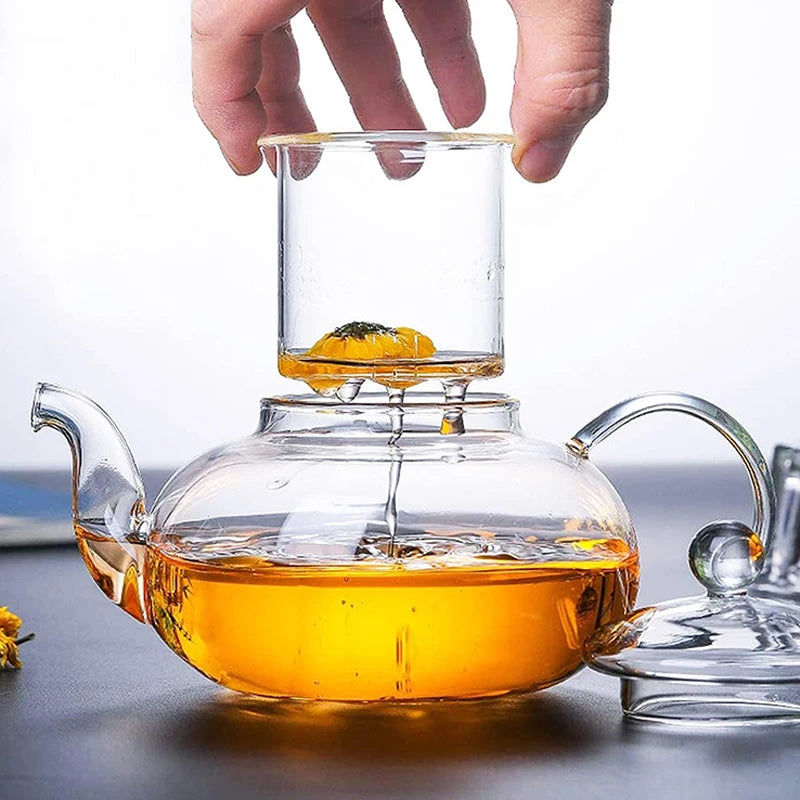 Théière verre résistant chaleur avec infuseur intégré - vue 4 sur 9