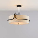 lustre en fer de Style chinois moderne personnalité créative Simple hôtel salon chambre Restaurant tissu suspendus lumières