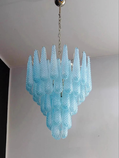 Coloured glass pendant with decorative leaf for chic interiors - vue 4 sur 12