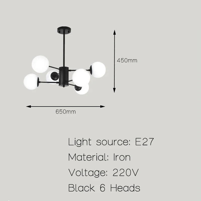 Moderne Simple suspension LED lumière fer lustre chambre salon salle à manger éclairage à la maison noir/or E27 220V plafonnier - vue 11 sur 20