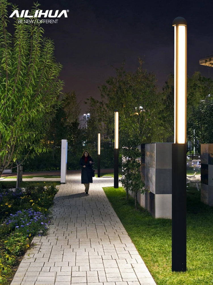 lampe de jardin extérieure villa led étanche lampadaire parc - vue 6 sur 10