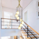 lustre à led art déco en cuivre pour éclairage élégant