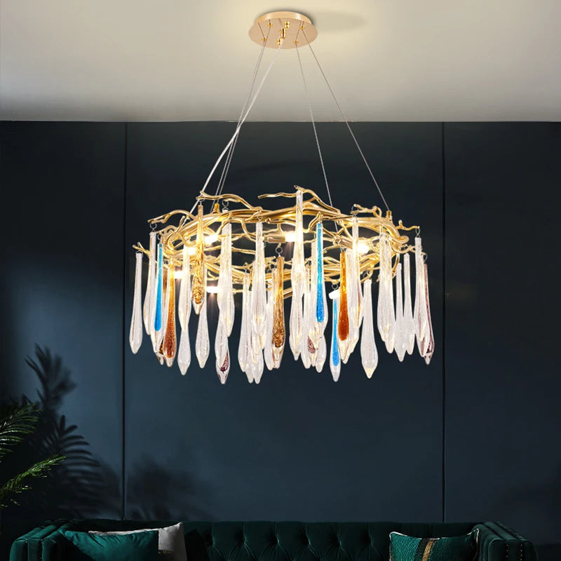 lustre moderne en cristal pour décoration intérieure élégante - vue 4 sur 17