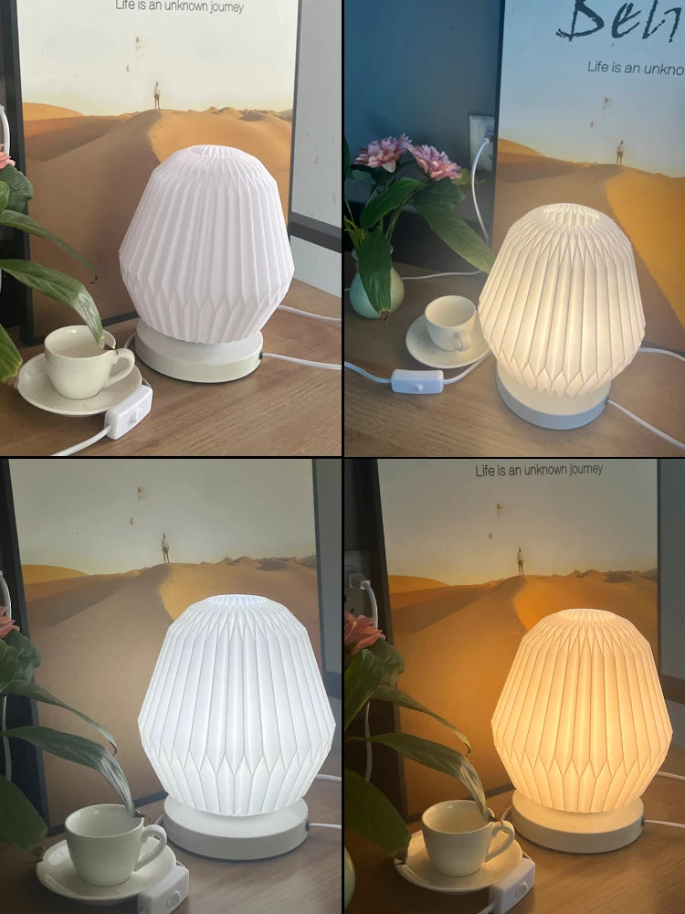 Lampe à poser Abat-jour imprimé en 3D de Style crème française - vue 6 sur 14