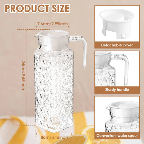 Carafe en verre avec couvercle pour boissons froides